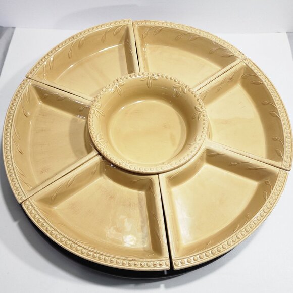 RARE Signature Sorrento Wheat Gold 8 Piece Lazy Susan - Picture 9 of 13